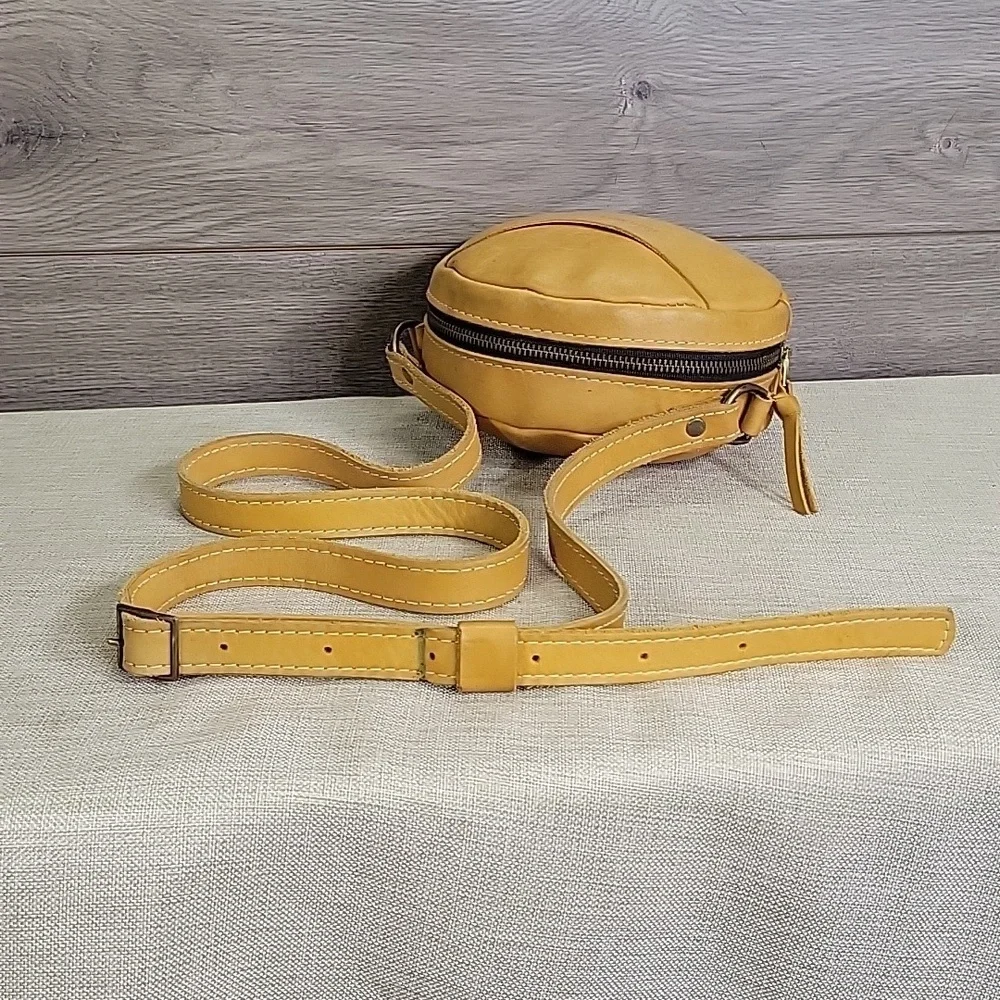 Portland Leather  Round Tan  Crossbody Bag